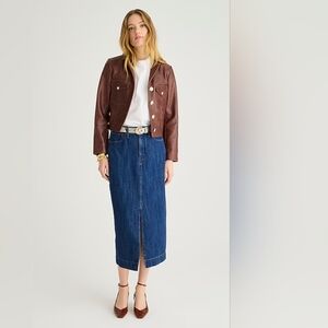 Denim midi skirt in rinse wash